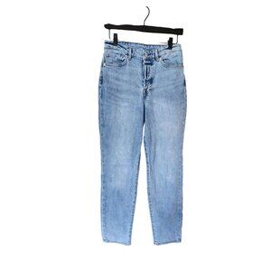 H & M High-Waisted Button Fly  Mom Jeans Light Blue Denim Size 14